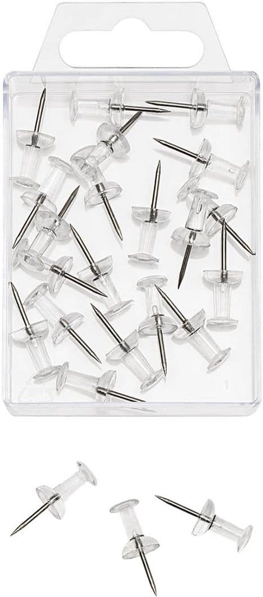 Kristalheldere Prikspelden met Diabolo-Knop 12 mm Doos van 20