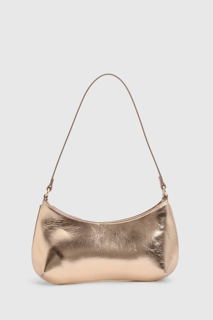 boohoo Dames Metallic Schoudertas | Rose Gold