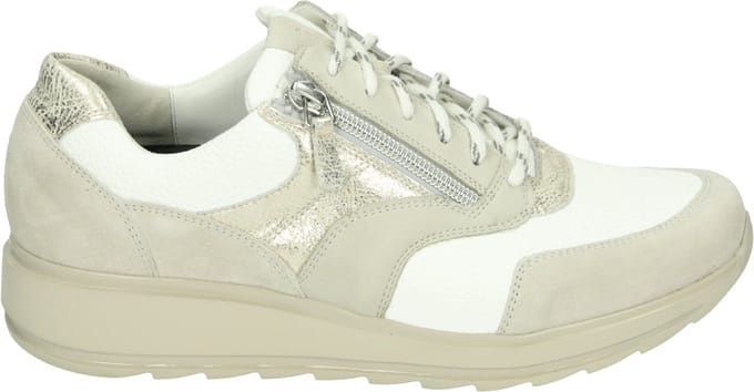 Durea - 6279 H - Lage sneakersDames sneakers - Kleur: Wit/beige - Maat: 38