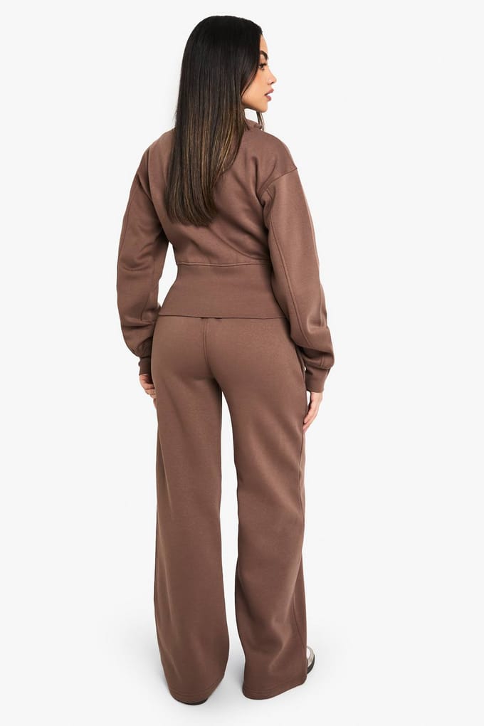 boohoo Dames Jogger met rechte pijp en naaddetails | Mocha | Maat: Medium