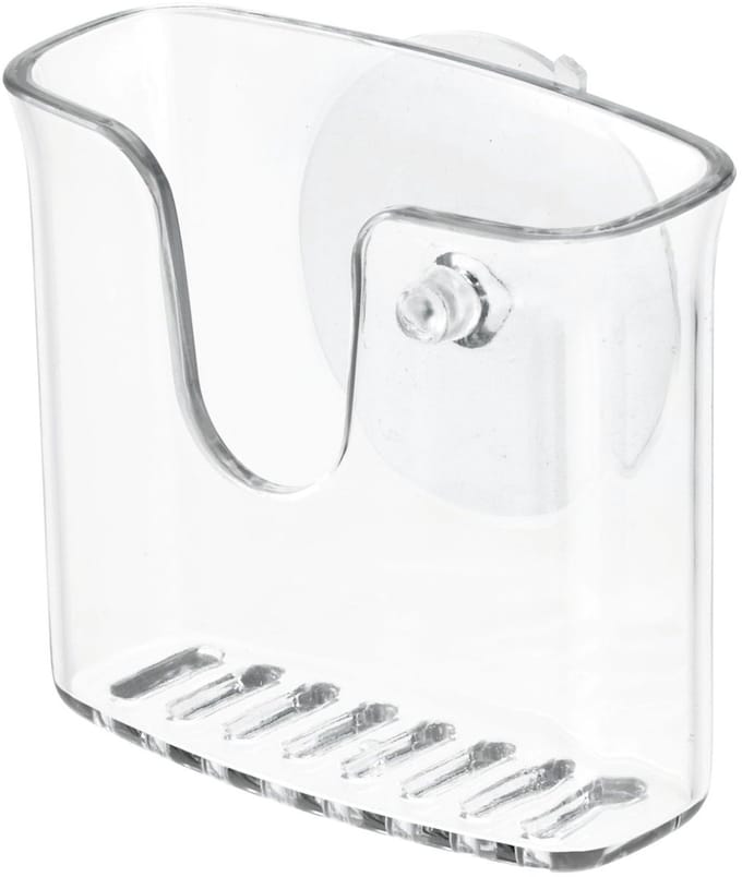 iDesign Gootsteenorganizer schuursponshouder large - Transparant - Ophangen zonder boren