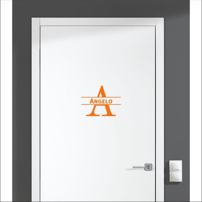 Deursticker Met Naam -  Angelo - Oranje