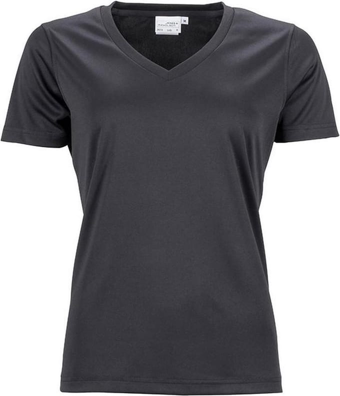 James and Nicholson Dames/dames Actief V Hals T-Shirt (Zwart)