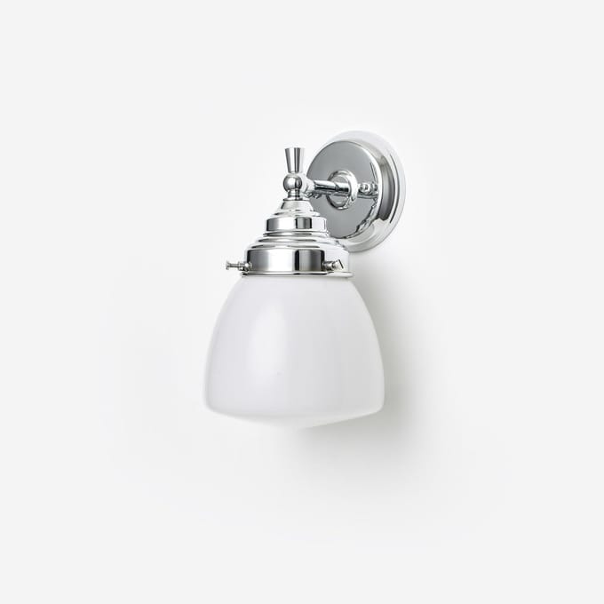Wandlamp Schoolbol Small Royal Chroom - Art Deco Trade