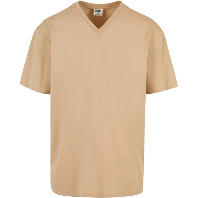 Urban Classics - Organic Oversized V-Neck Heren T-shirt - XL - Beige