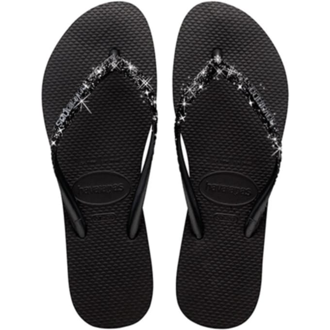 Havaianas Havaianas Slim Glitter II Slippers zwart Rubber