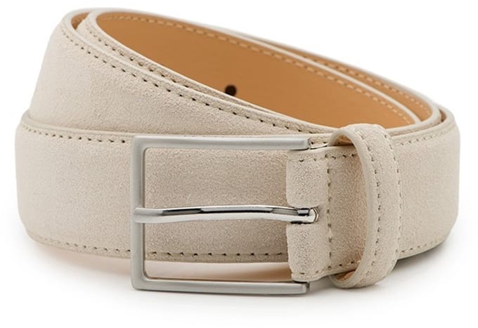 Suede heren riem Bobby - Duo-Pack - Beige & Groen - 3,5cm breed - 85 cm
