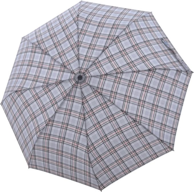 doppler Paraplu Carbonsteel Long AC Karo Grey Grijs Veelkleurig