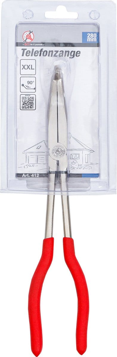 BGS Telefoontang extra lang 90° gebogen 280 mm