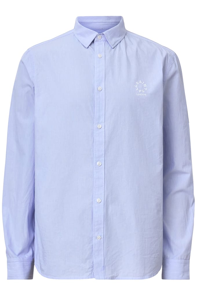 AllSaints Fletcher Ls Shirt Light Blue Größe: S | Casual hemden Outlet | Herren | Blau