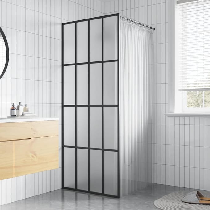 vidaXL - Inloopdouchewand - 80x195 - cm - mat - gehard - glas