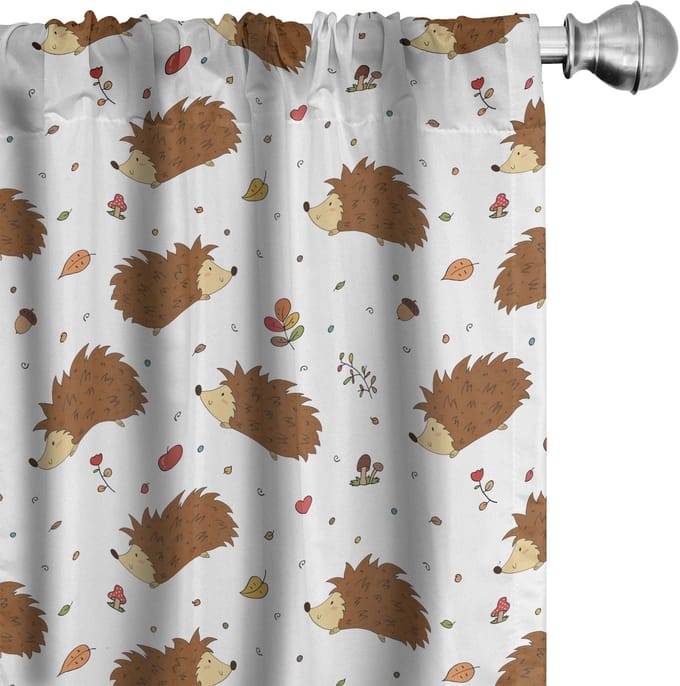 ABAKUHAUS Egel Gordijnen – 2x75x175 cm – Microvezel – Halfschaduw – Multicolor