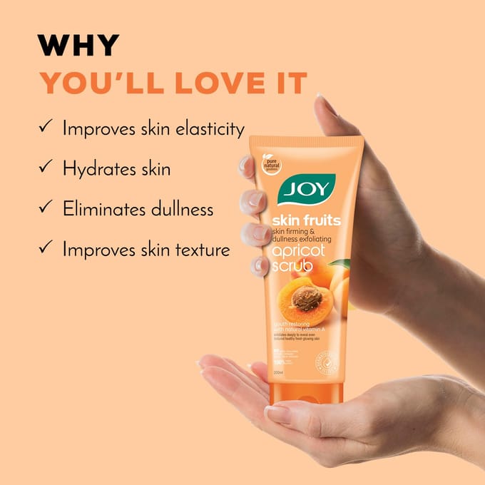 Joy Gommage Visage et Corps Abricot & Noix 200ml Pack de 1 | Exfoliant Anti-Points Noirs Pour une Peau Éclatante white
