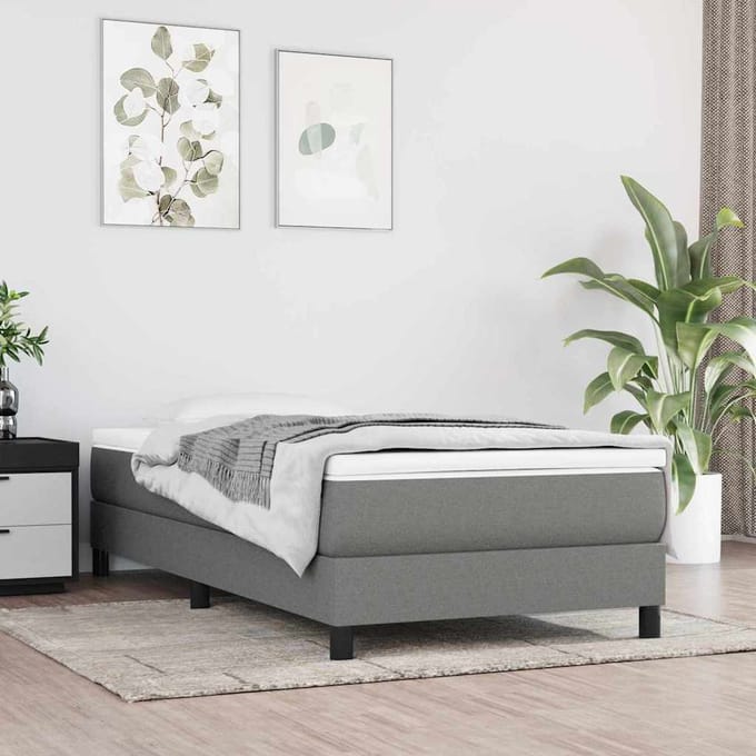 vidaXL - Pocketveringmatras - medium - 120x190x20 - cm - stof - donkergrijs