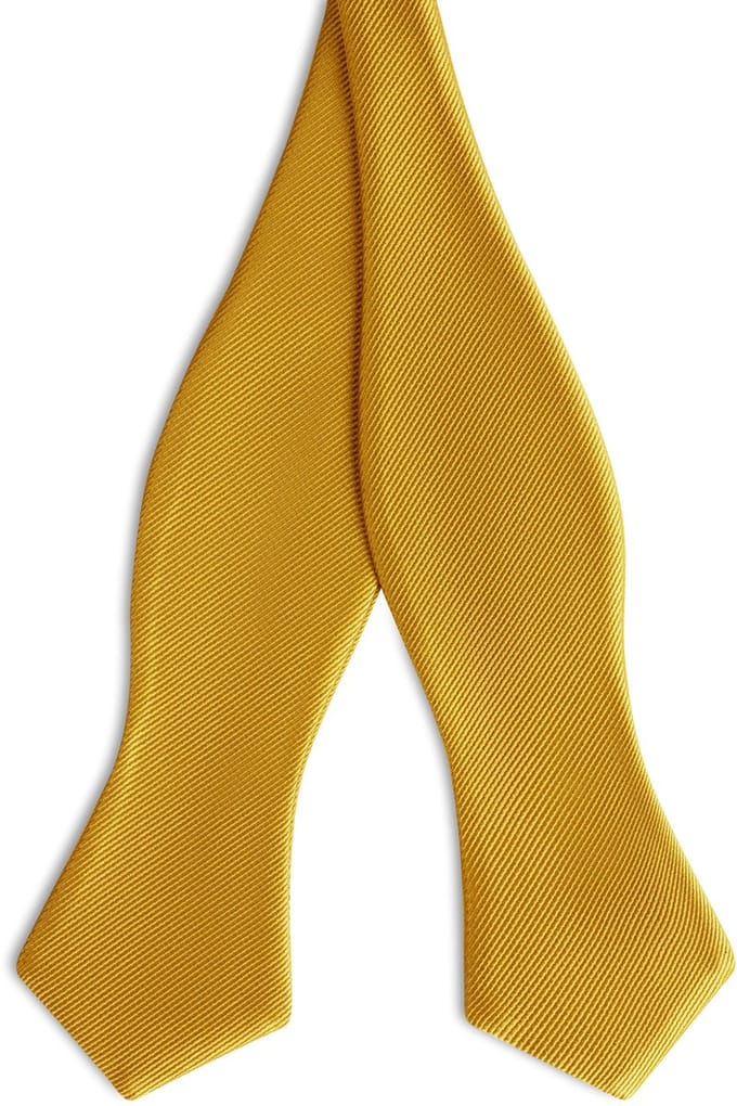Goudbruine Zelfbinder Grosgrain Vlinderdas met Ruitvormige Punt