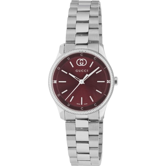 Gucci G-Timeless YA1265069 Rode Wijzerplaat 29mm Dameshorloge