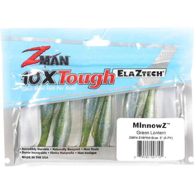 Zman Soft Lure MinnowZ 3 Inch 6/Pack Groene Lantaarn (7104) white