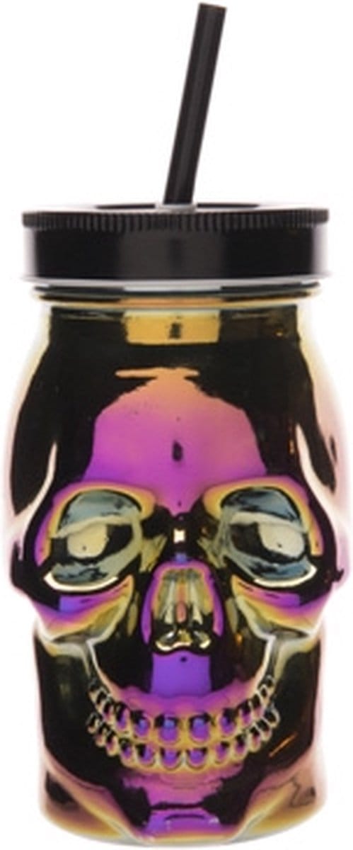 Cosy & Trendy Drinkbeker Skull Mt Rietje 9x9xh15cm