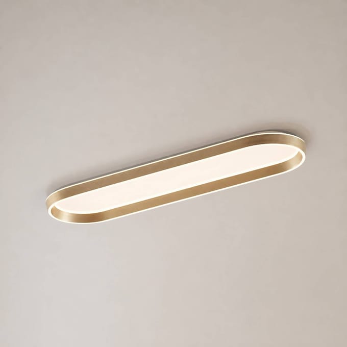 Lucande LED plafondlamp Rylan, 112 cm, messing, dimbaar, CCT