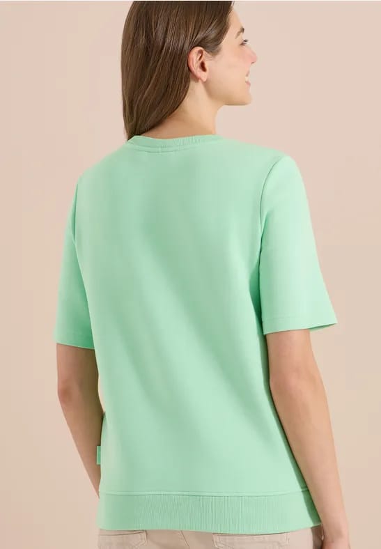 Sweater met korte mouwen en tekst