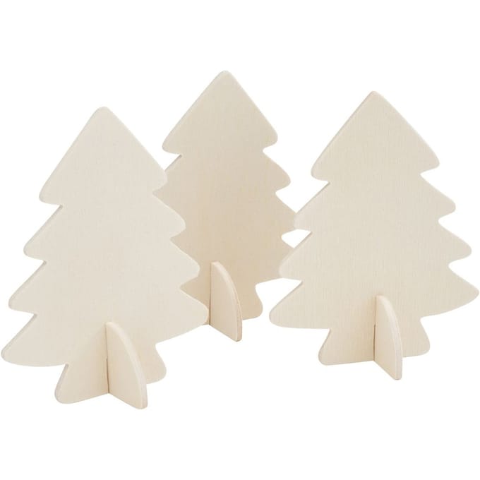 VBS Houten decoratie met voet - Kerstboom