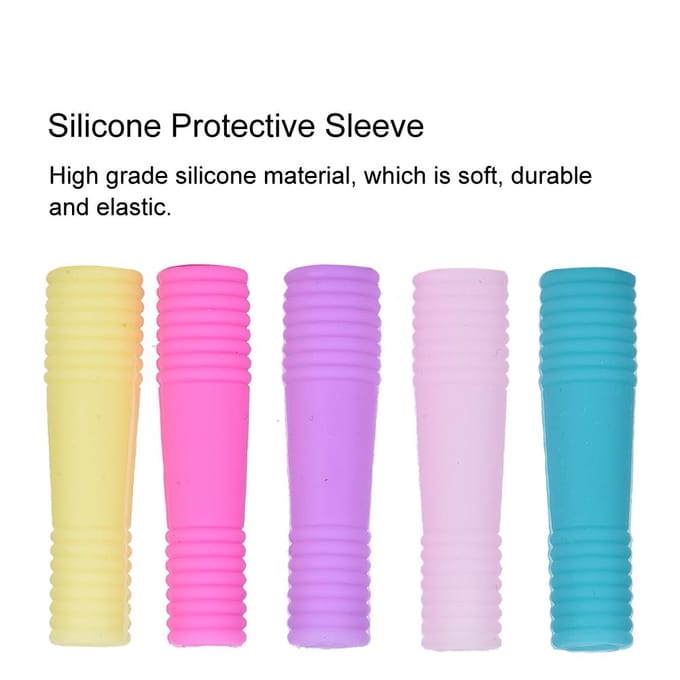 10 stuks Manicure Siliconen Beschermhoes Cover voor Nagelriemschaar Dode Huid Schaar 02 pink