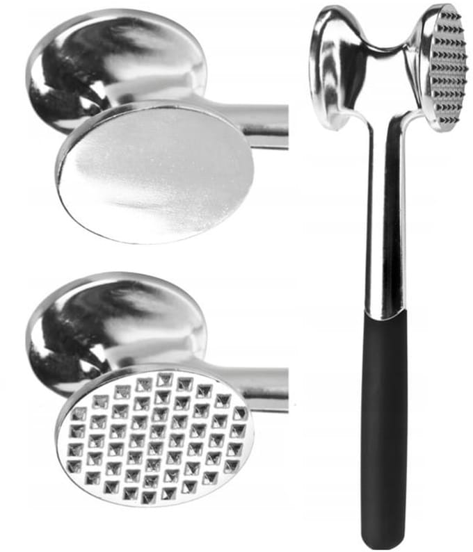 Galicja Practico - Vleeshamer - Metaal - Twee Metalen Eindstukken - Ergonomische Handgreep