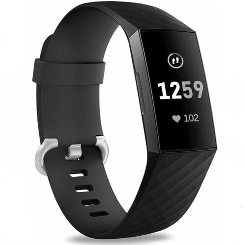 Fitbit Charge 3 silicone band (zwart) - Afmetingen: Maat S