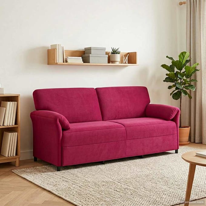 vidaXL - 3-Zits - Sofa - Wijnrood - 198 - x - 83 - x - 95 - cm - Fluweel