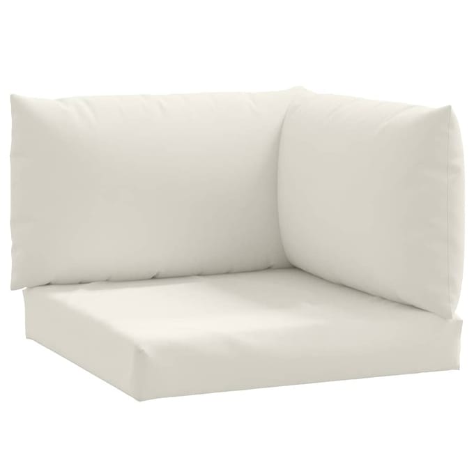 vidaXL - Palletkussens - 3 - st - stof - gemêleerd - crèmekleurig