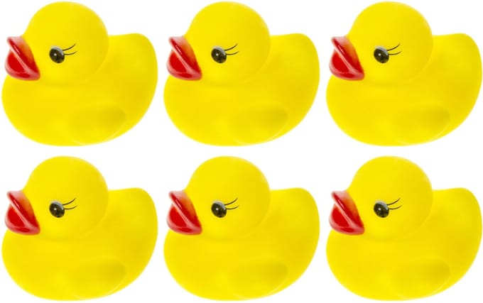 Duckiez Badeendjes - 24x stuks - geel - mini formaat - 3 cm - badspeeltje