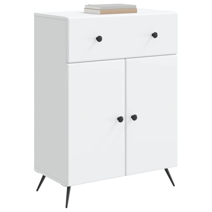 vidaXL - Dressoir - Wit - 66 - x - 34,5 - x - 90 - cm - Bewerkt - hout