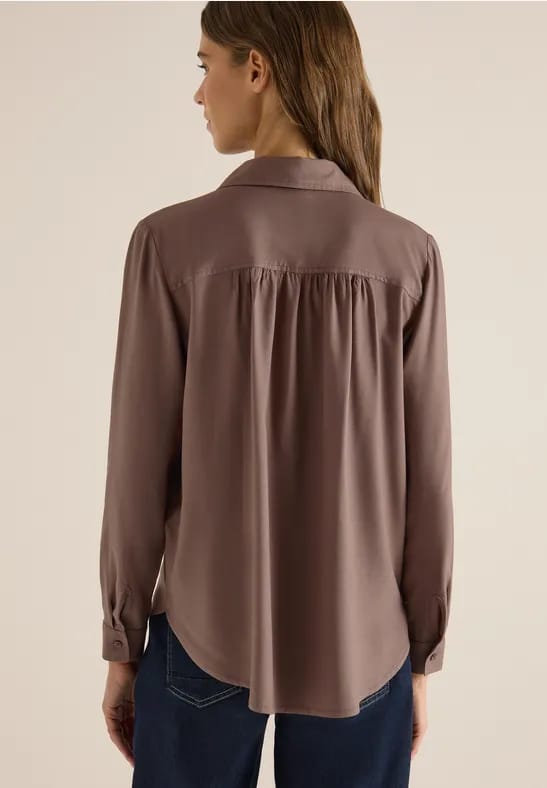Overhemdblouse in effen kleur