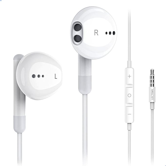 Oortjes met draad en microfoon - Oordopjes - 120CM kabel - 3,5MM Jack Aansluiting - Earphones Wired - Wit