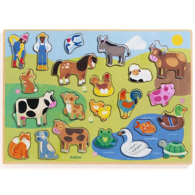 DJECO houten puzzel Campo 2 jr+ / 22 stks