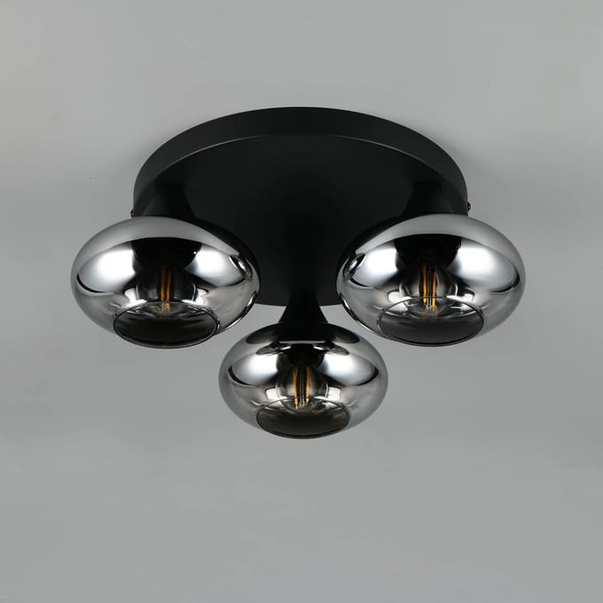 REALITY DIVINA - Plafondlamp - Rookkleur - excl. 3x E14 4 W - Plafondbevestiging