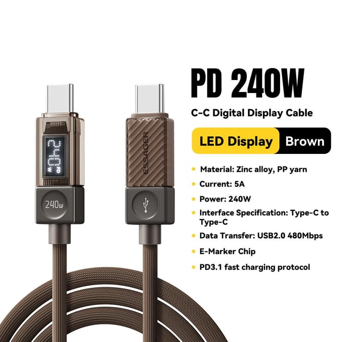 Essager 240W USB C-kabel voor iPhone 17 16 15 Plus Pro Max Macbook iPad Supercharge Fast Charger Type C-kabel voor xiaomi Samsung