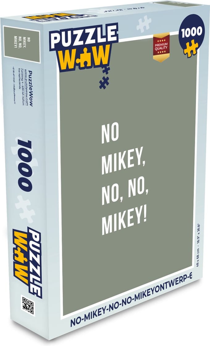 Puzzel Quotes - No Mikey, no, no, Mikey! - Groen - Legpuzzel - Puzzel 1000 stukjes volwassenen