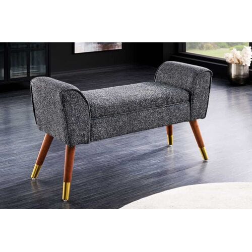 Zitbankje antraciet bouclé stof 90 cm