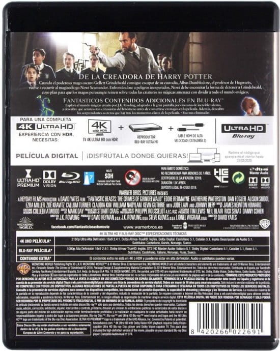 Fantastic Beasts: The Crimes of Grindelwald [Blu-Ray 4K]+[2xBlu-Ray]