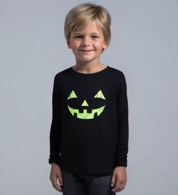 Starry Indigo - Halloween Reflective Kostuum Kinderen - Zwart & Neon Groen