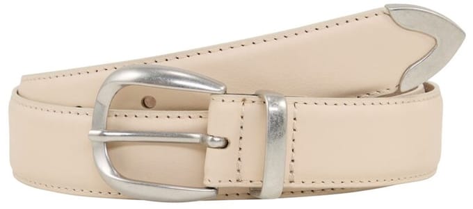 Tom Tailor - TTPIPER leren riem met afgeronde gesp - Maat 80 - vanilla uni