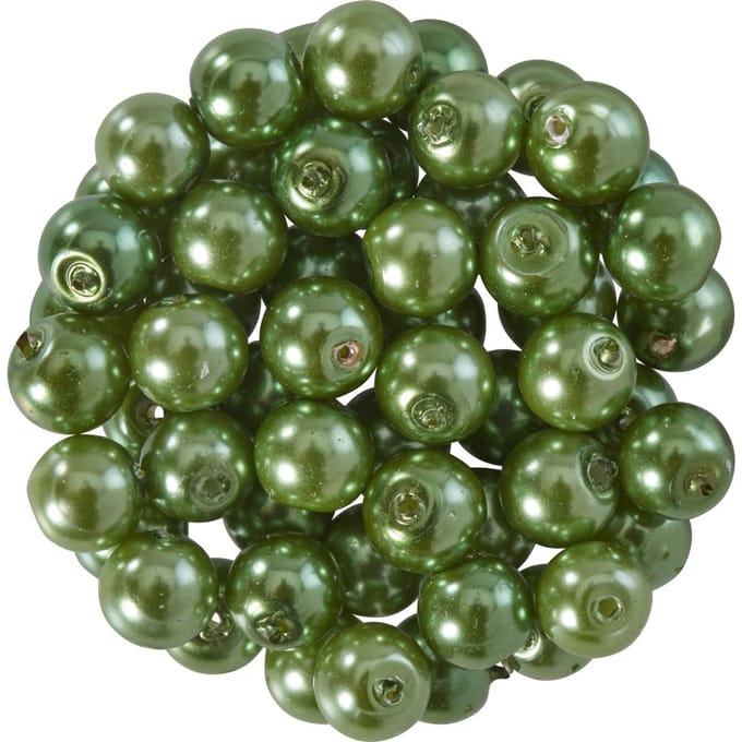 Glazen waskralen, Ø 6 mm, 55 stuks - Donkergroen