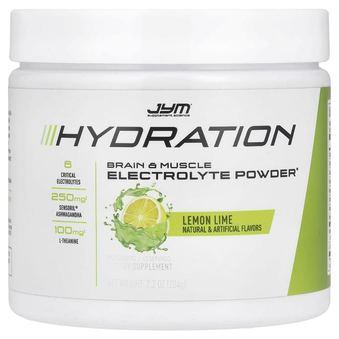 JYM Supplement Science, Hydratation, Poudre d'Électrolytes, Citron Vert, 7,2 oz (204g)