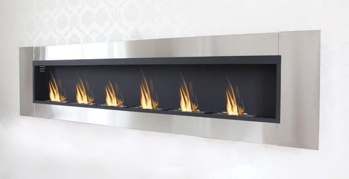 Sfeerhaard XXXL (216cm) RVS bio ethanol haard