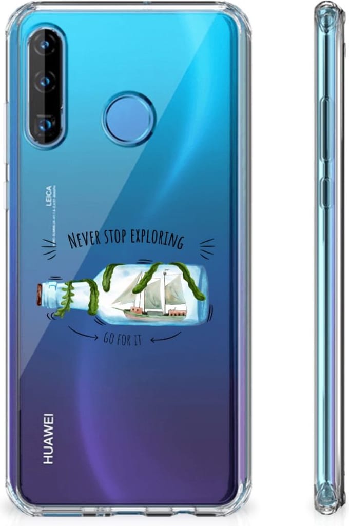 Huawei P30 Lite Stevig Bumper Hoesje Boho Bottle