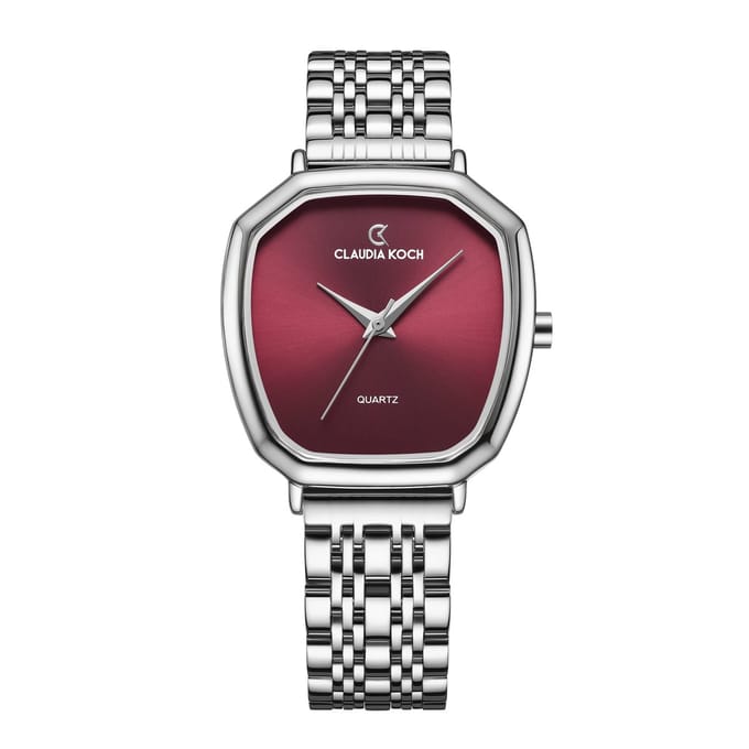 CK Harmony – Silver with Wine Red Dial - ClaudiaKoch Watches CK 4378
