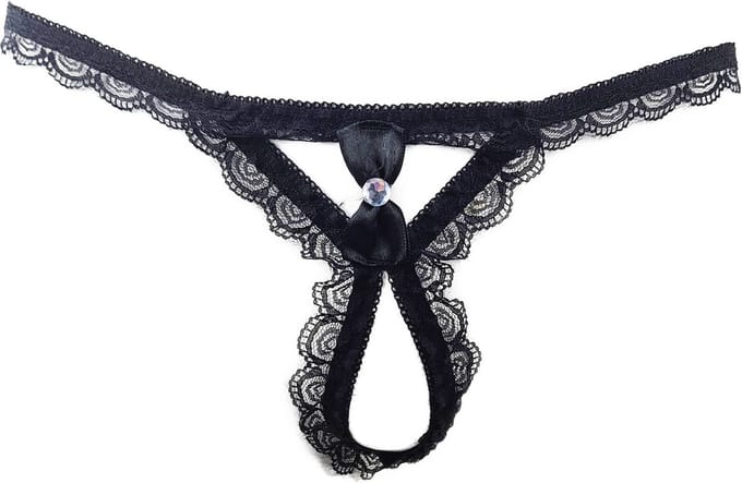 BamBella ® - String Kruisloos - One size - Sexy Zwart Erotische onderbroek Heren