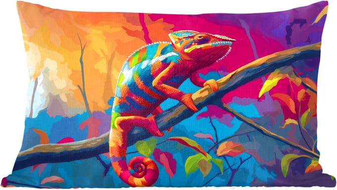 Sierkussens - Kussentjes Woonkamer - 60x40 cm - Kameleon - Tak - Gestreept - Bladeren