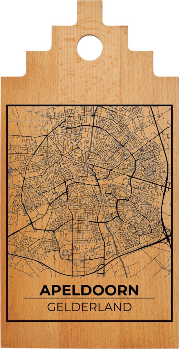 JM Woods - Borrelplank - Serveerplank - Hapjesplank - Kaasplank - Plattegrond - APELDOORN - Gepersonaliseerd - Cadeau tip!
